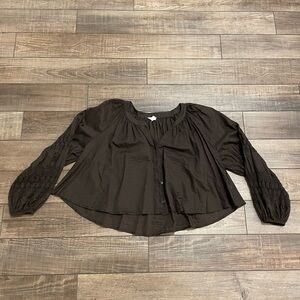 Aerie long sleeve crochet button down
